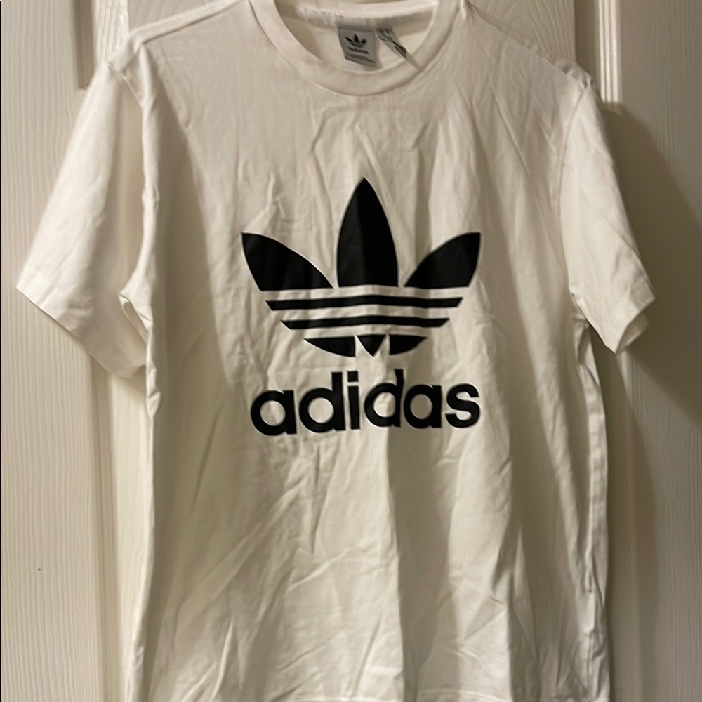 Adidas White T-Shirt with Black Logo